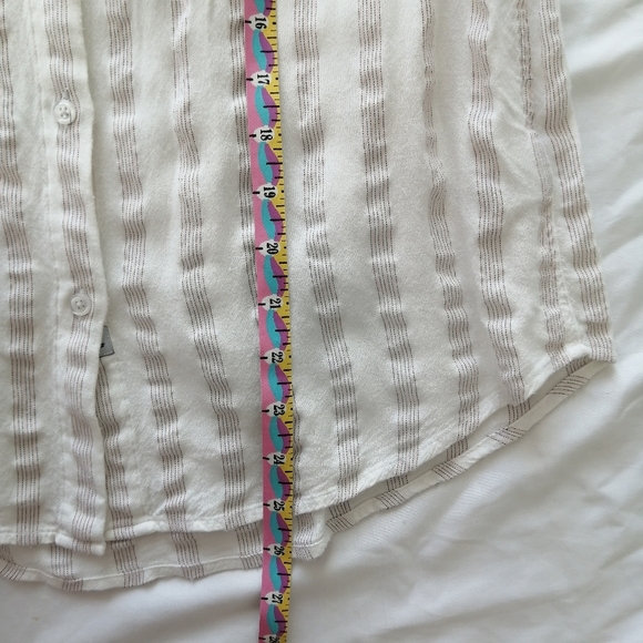 Rails Eloise Button Up in Carrera Metallic Stripe White Mandarin Collar Small - Picture 14 of 15